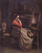Jean Baptiste Camille  Corot L'atelier (mk11) Spain oil painting reproduction